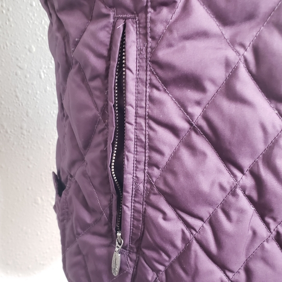Eddie Bauer goose down purple puffer floral vest size small - Picture 7 of 13
